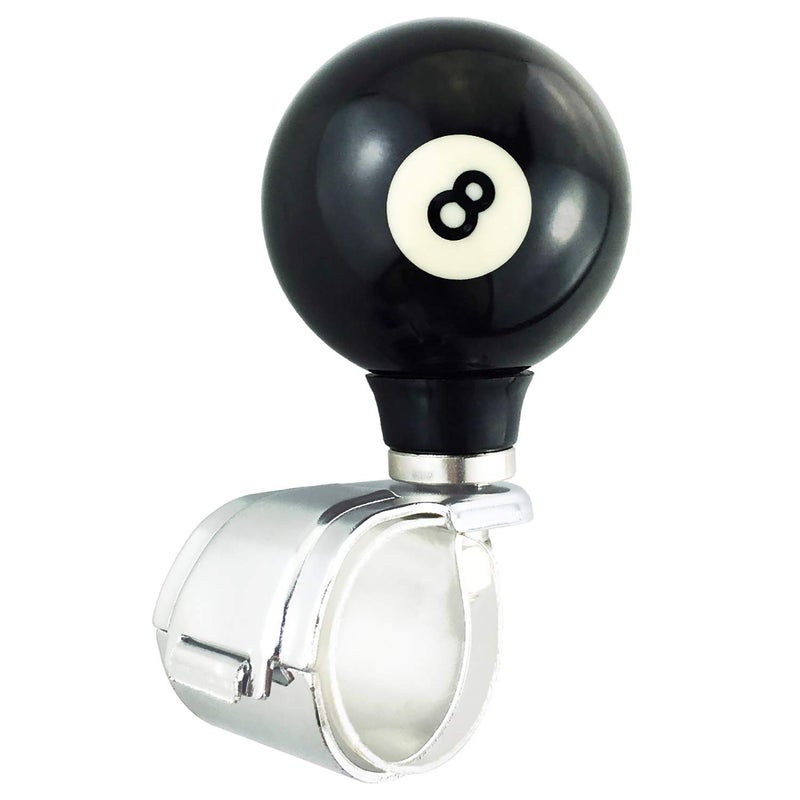 Abfer Power Handle Spinner 8 Ball Suicide Knob Driving Assist for Most Cars Trucks Tractors Boats Steering Wheels, Black - Image 1